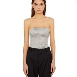 Danielle Guizio Silver Gray Satin Corset